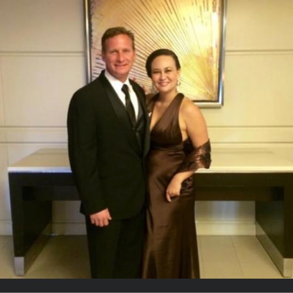 Full length brown formal dress - Picture 8 of 8